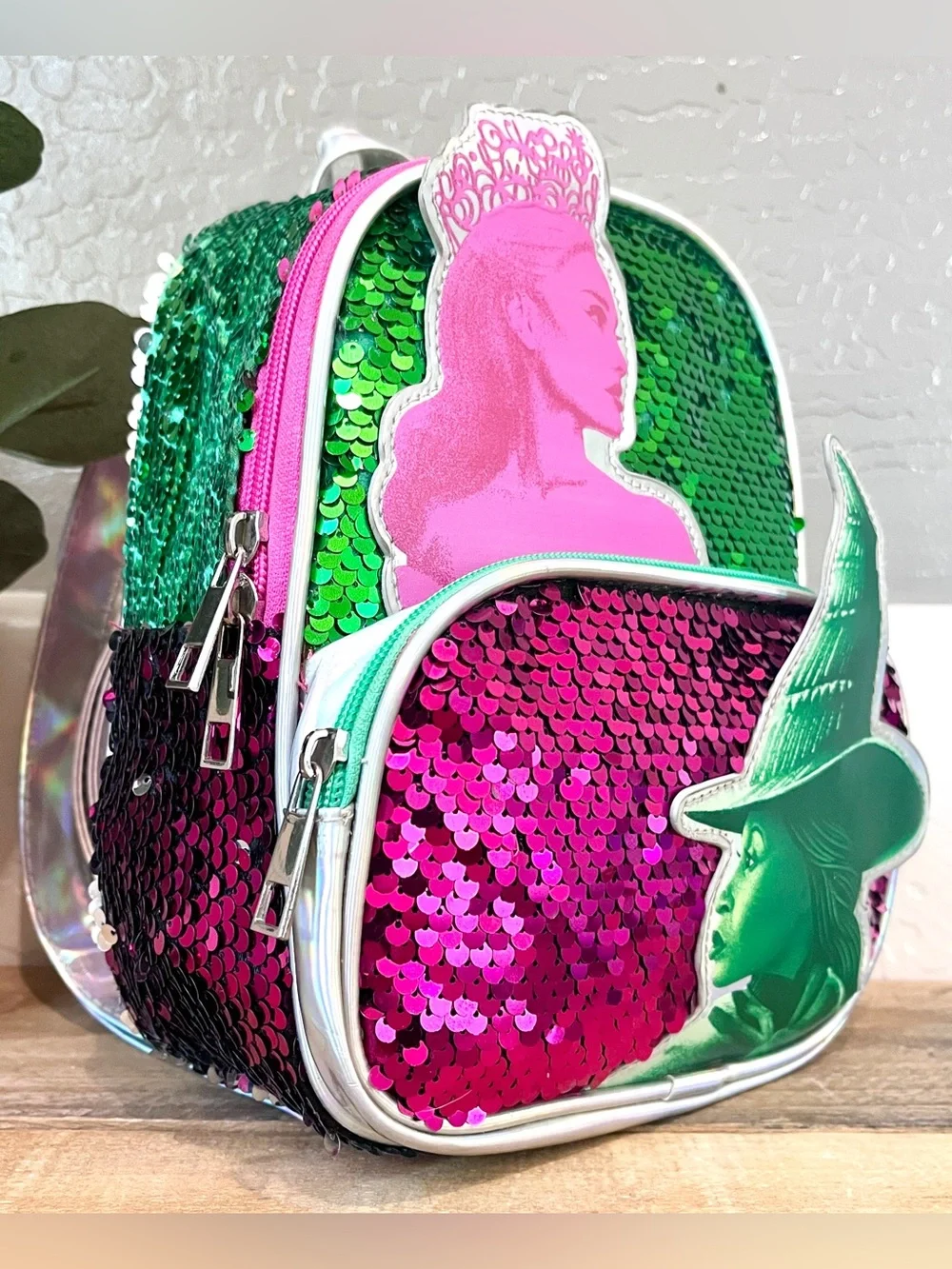 Wicked Movie Glinda Elphaba Sequin Micro Mini Backpack Purse